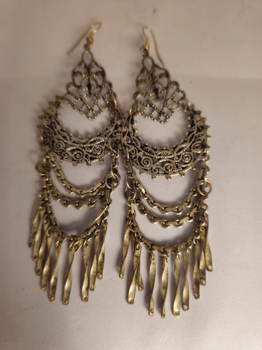 Antique Mexico Fine Silver Filigree Handmade Earrings